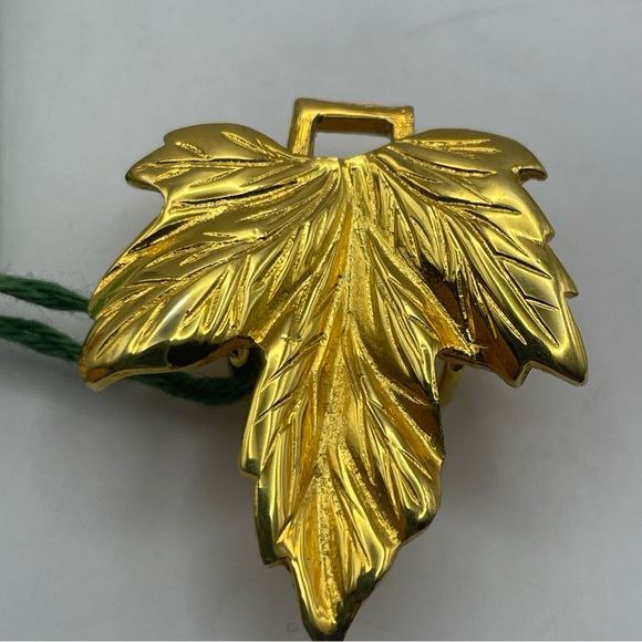 Dotty Smith 2 Piece Leaf Interlocking Belt Buckle Gold on Original Green Tag - Picture 9 of 13
